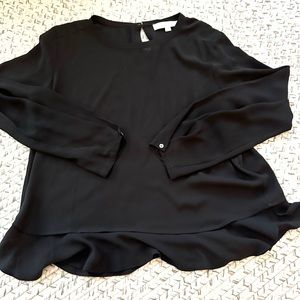 Loft Ruffle Hem Long Sleeve Top
